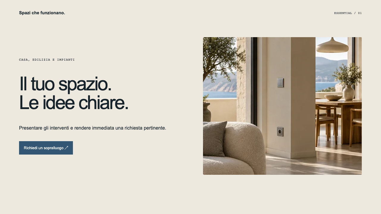 Composizione illustrativa Essential: Casa, edilizia e impianti