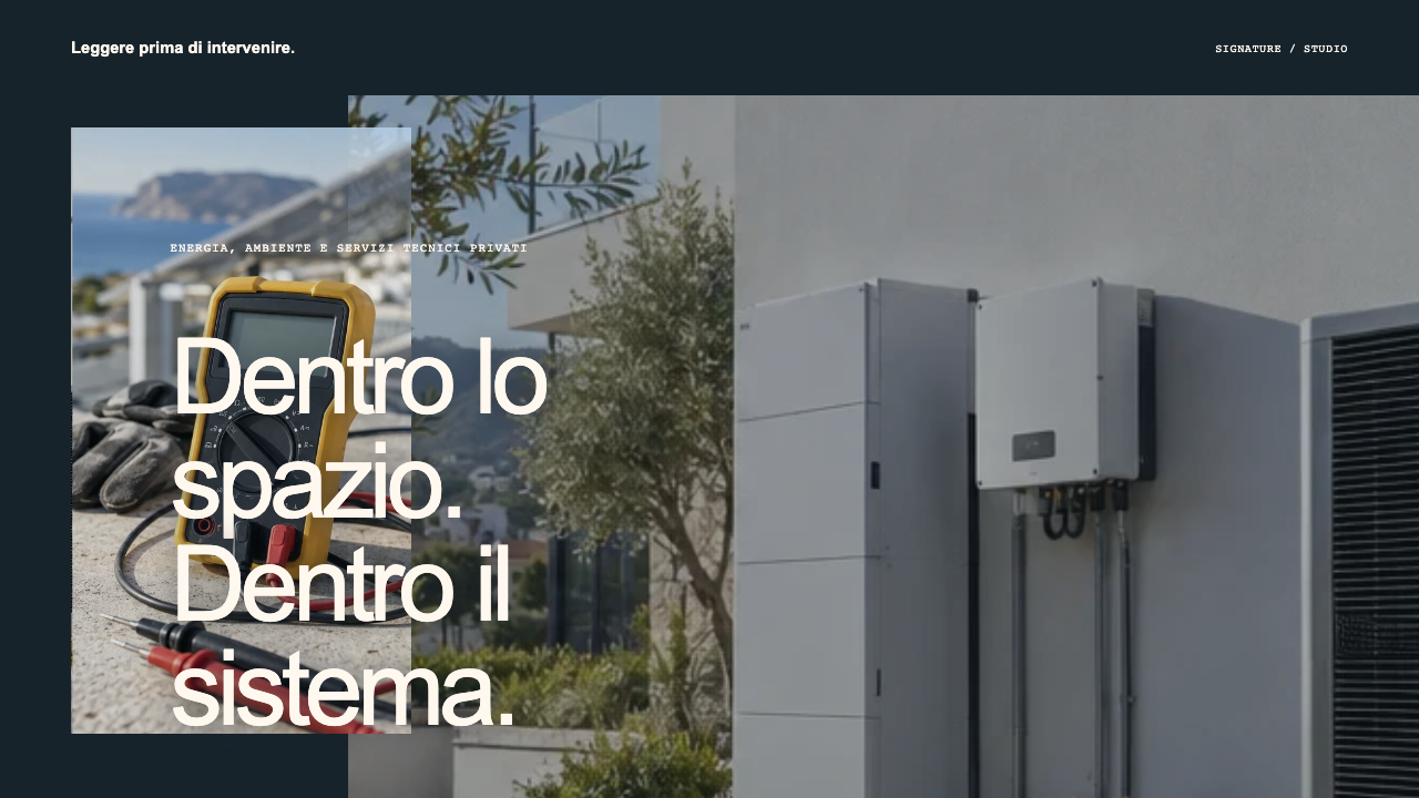 Composizione illustrativa Signature: Energia, ambiente e servizi tecnici privati