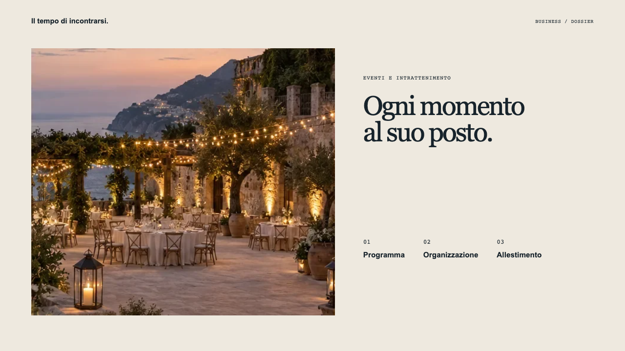 Composizione illustrativa Business: Eventi e intrattenimento