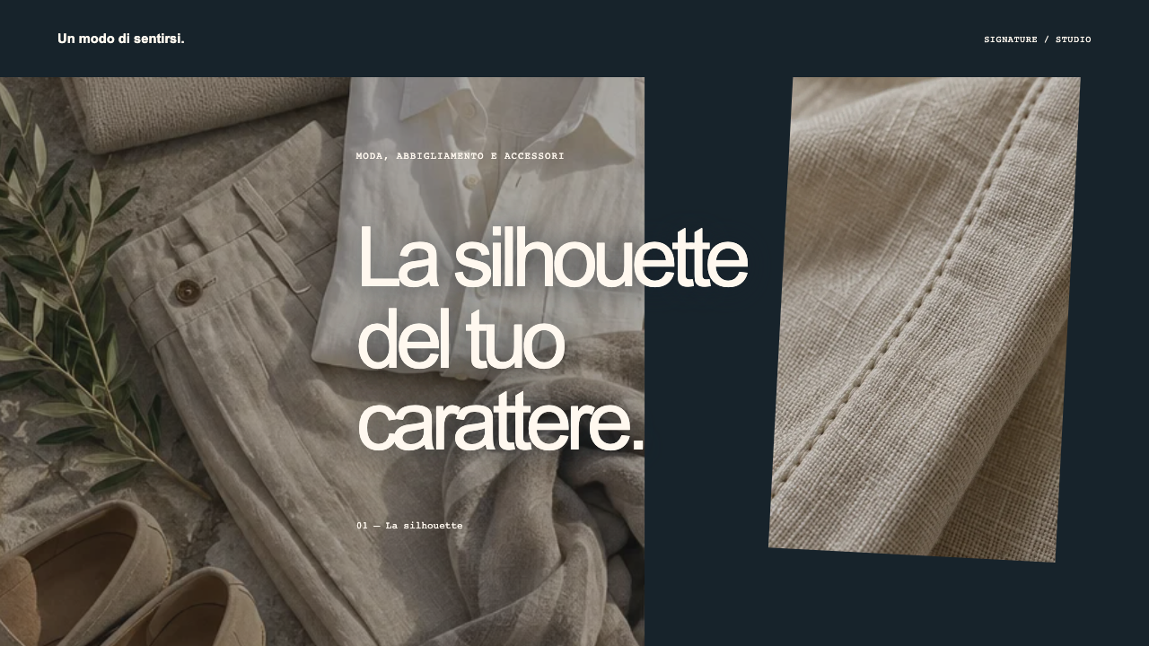 Composizione illustrativa Signature: Moda, abbigliamento e accessori