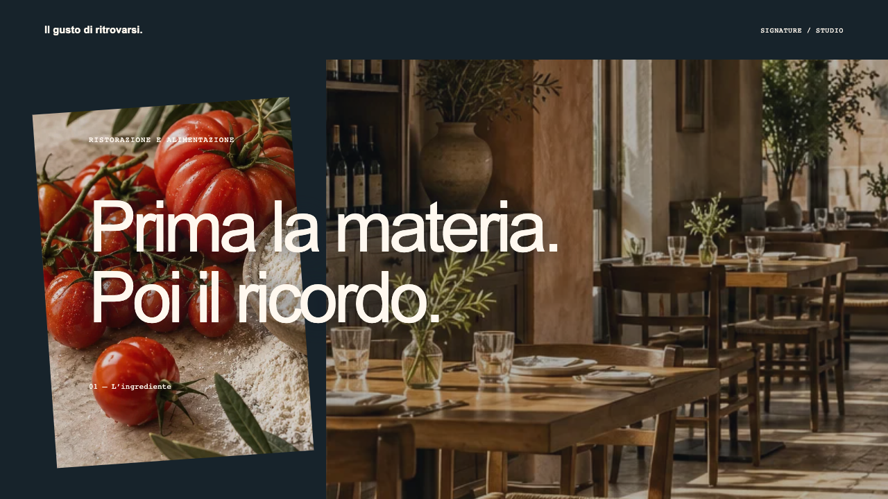 Composizione illustrativa Signature: Ristorazione e alimentazione