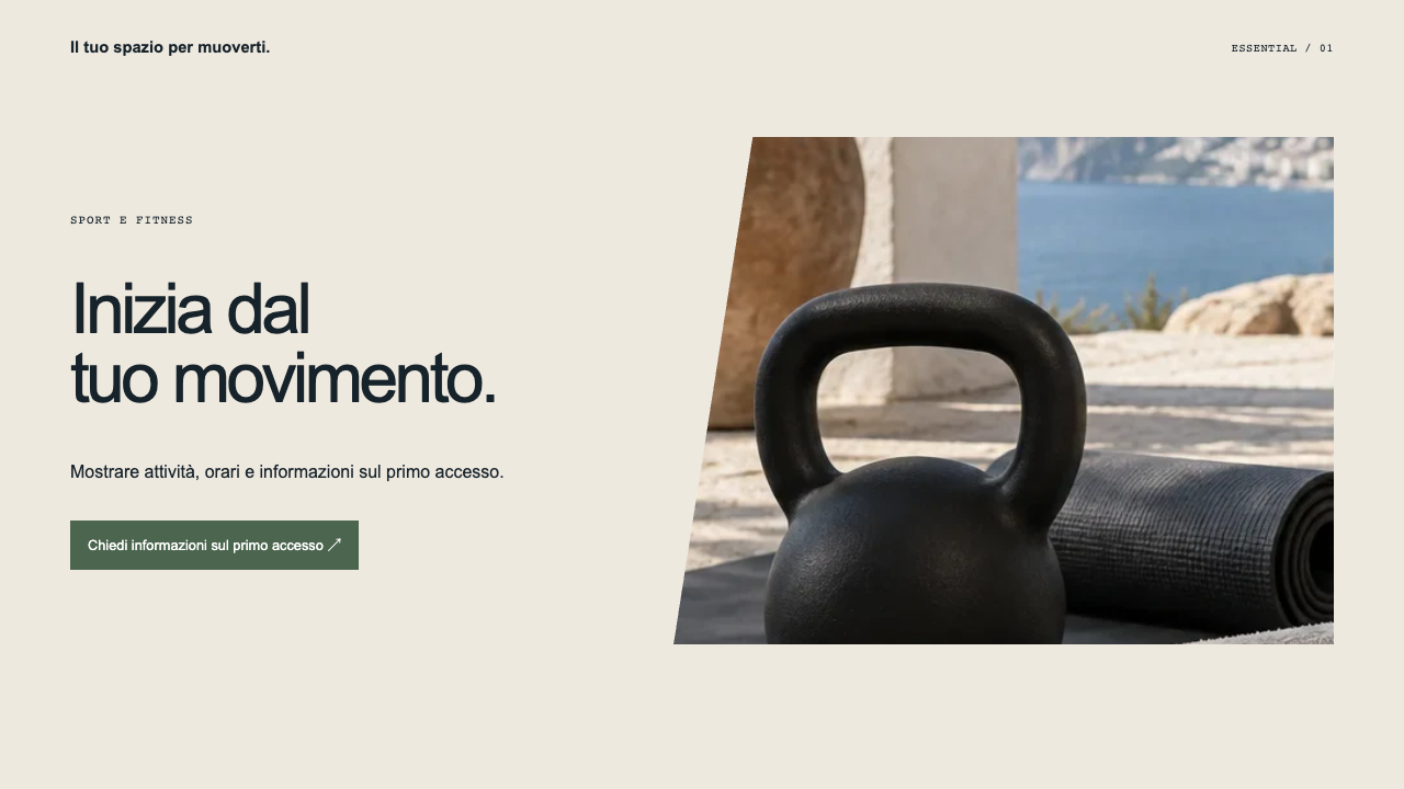 Composizione illustrativa Essential: Sport e fitness