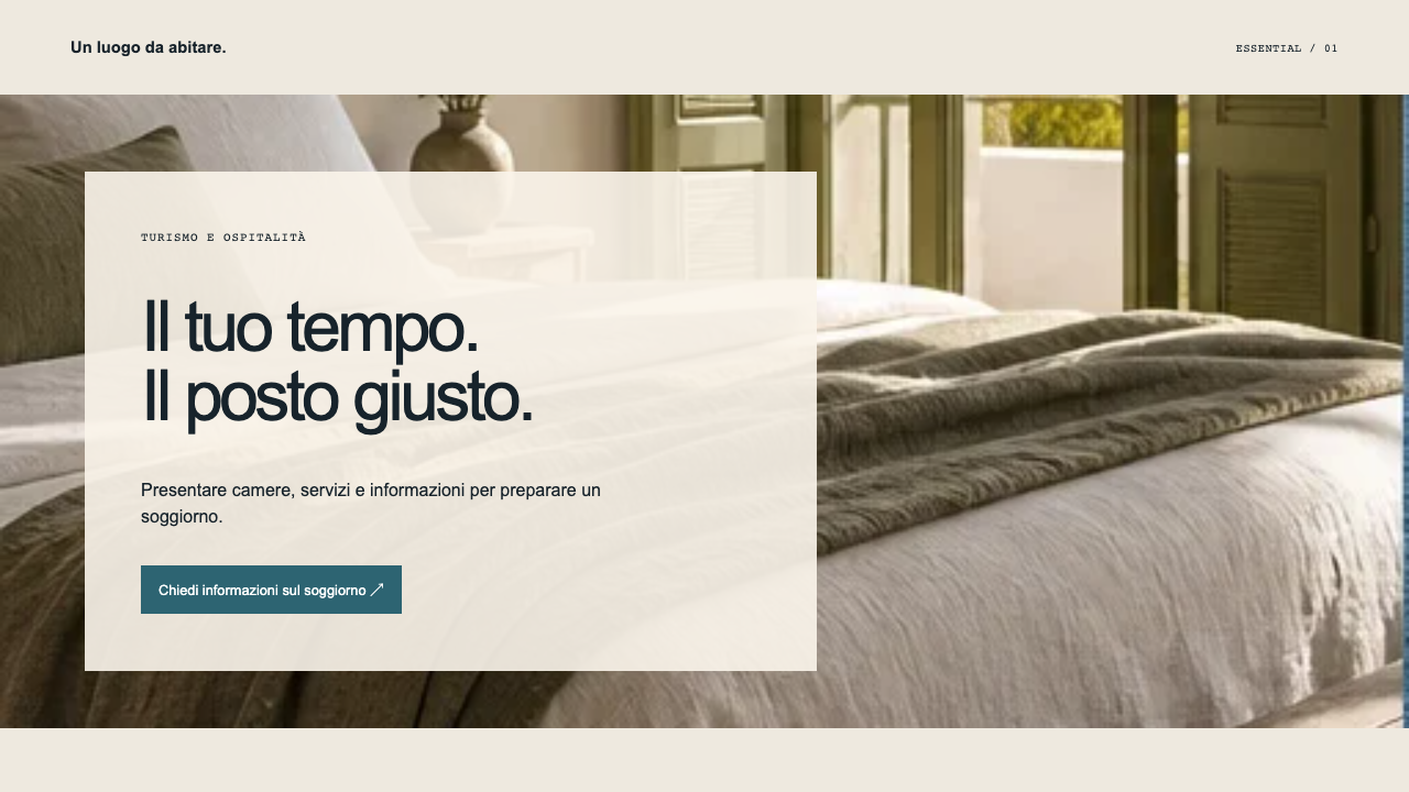 Composizione illustrativa Essential: Turismo e ospitalità